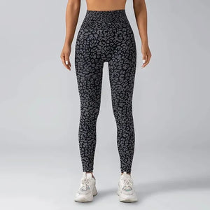 Legging Yoga Femme Taille Haute | Imprimé Léopard Sans Coutures | Gainant & Galbe Fessier - leggings GoHappy