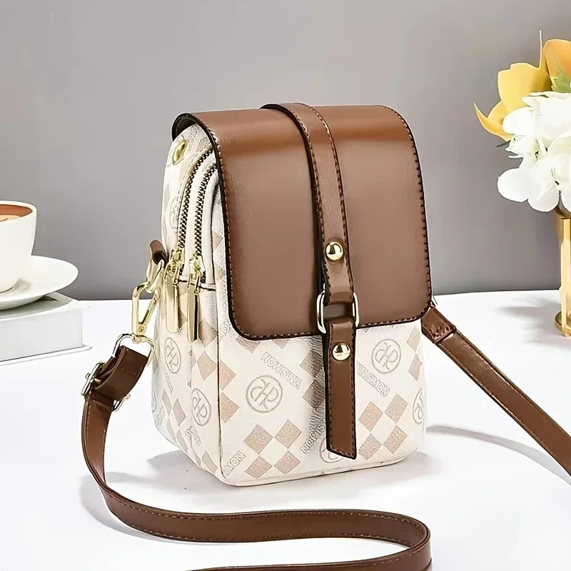 Petit Sac Téléphone Crossbody Rétro Imprimé Damier 2 Coloris - Sacs à bandoulière GoHappy