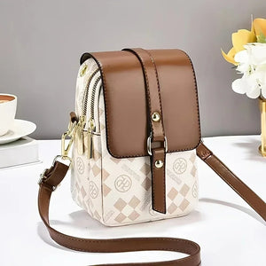 Petit Sac Téléphone Crossbody Rétro Imprimé Damier 2 Coloris - Sacs à bandoulière GoHappy