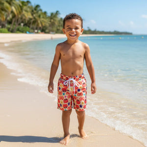 Short Bain Enfant Garçon Imprimé Coloré Plage Été 2 à 8 Ans - boxer de bain GoHappy