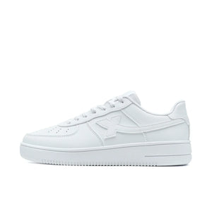 baskets blanches femme cuir minimaliste semelle épaisse tendance urbaine GoHappy.fr