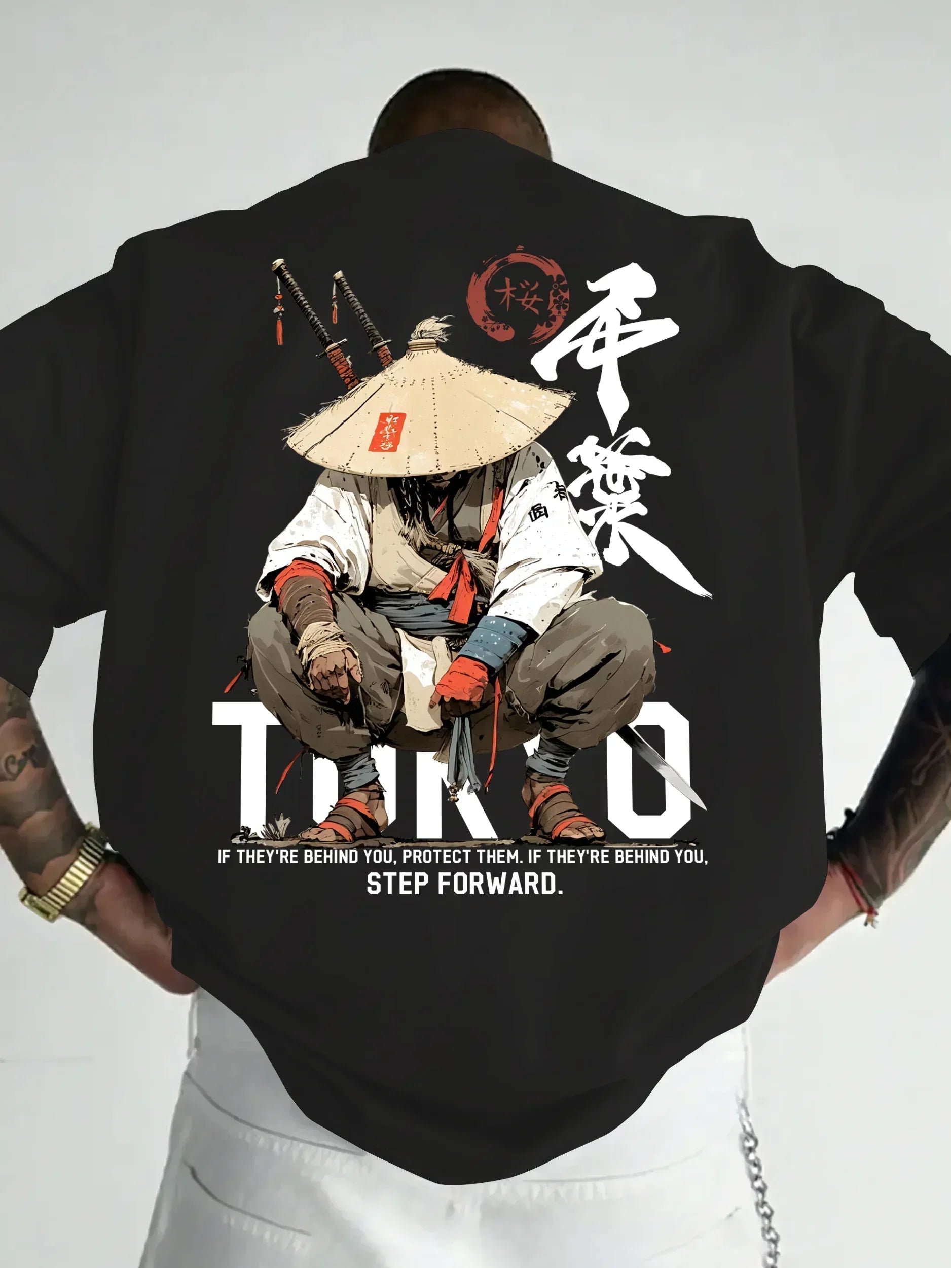 t-shirt homme design samouraï Tokyo citation tendance GoHappy.fr