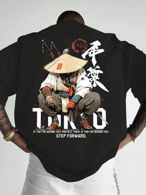 t-shirt homme design samouraï Tokyo citation tendance GoHappy.fr