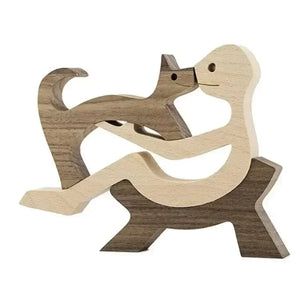 Sculpture Bois Compagnon Fidèle Gravure Personnalisée Mémorial - Décoration GoHappy