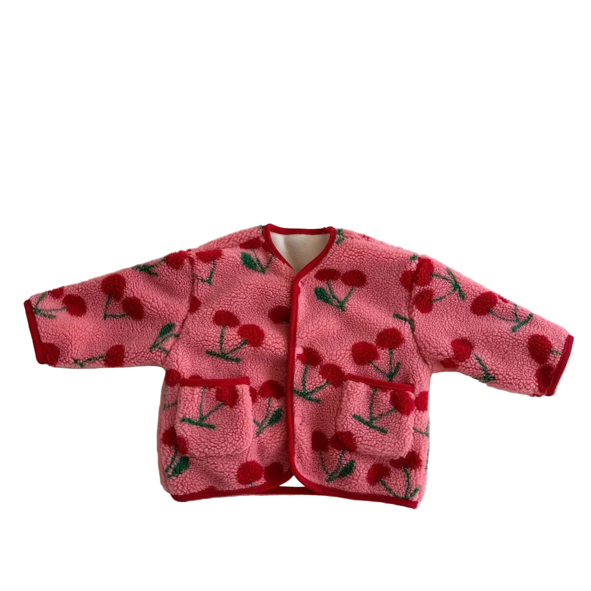 Manteau Enfant Laine Agneau Motifs Fleurs Épais Doublé Velours Hiver - manteau enfant GoHappy