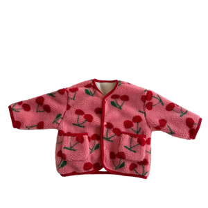 Manteau Enfant Laine Agneau Motifs Fleurs Épais Doublé Velours Hiver - manteau enfant GoHappy