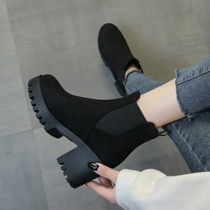 Bottines Chelsea Talons Épais Femme Plateforme Confort 35-43 - bottines GoHappy