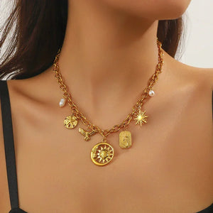 Colliers Costa Luz soleil coquillage perles dorées - colliers GoHappy
