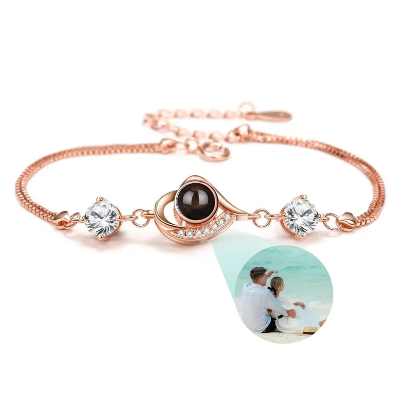 Bracelet Photo Gravé Projection Personnalisable - bracelets personnalisés GoHappy