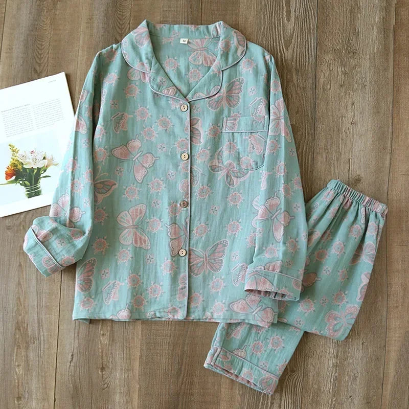Pyjama femme coton 100% manches longues confortable maison printemps - pyjama GoHappy