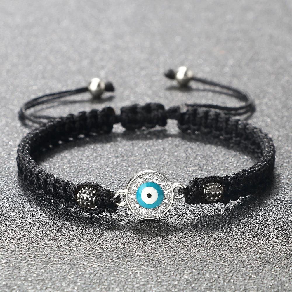 Bracelet Porte-Bonheur Evil Eye en Coton Tressé, Unisexe - Bracelets Porte-Bonheur GoHappy