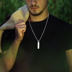 Collier Homme Acier Barre Minimaliste Géométrique Style Épuré - collier homme GoHappy
