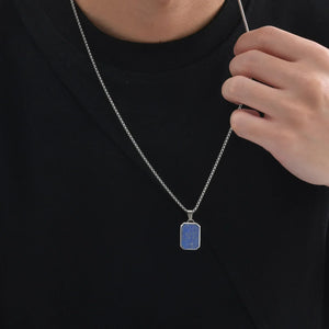 Collier Acier Pierre Naturelle Pendentif Tendance - collier homme GoHappy