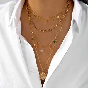 Colliers style bohème multirangs œil et croix - Colliers style bohème multirangs GoHappy