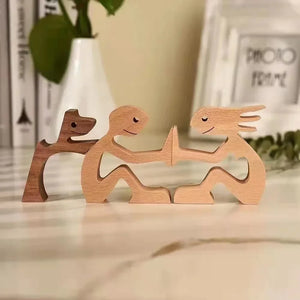 Sculpture Bois Compagnon Fidèle Gravure Personnalisée Mémorial - Décoration GoHappy