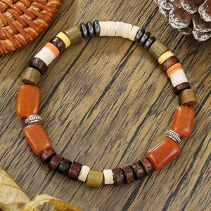 bracelet perles homme multicolore bois pierre tendance cadeau original GoHappy.fr