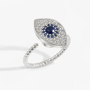 Bagues Spinner Rotatives Fleur Abeille en Cristal Argent Ajustables - bague femme GoHappy