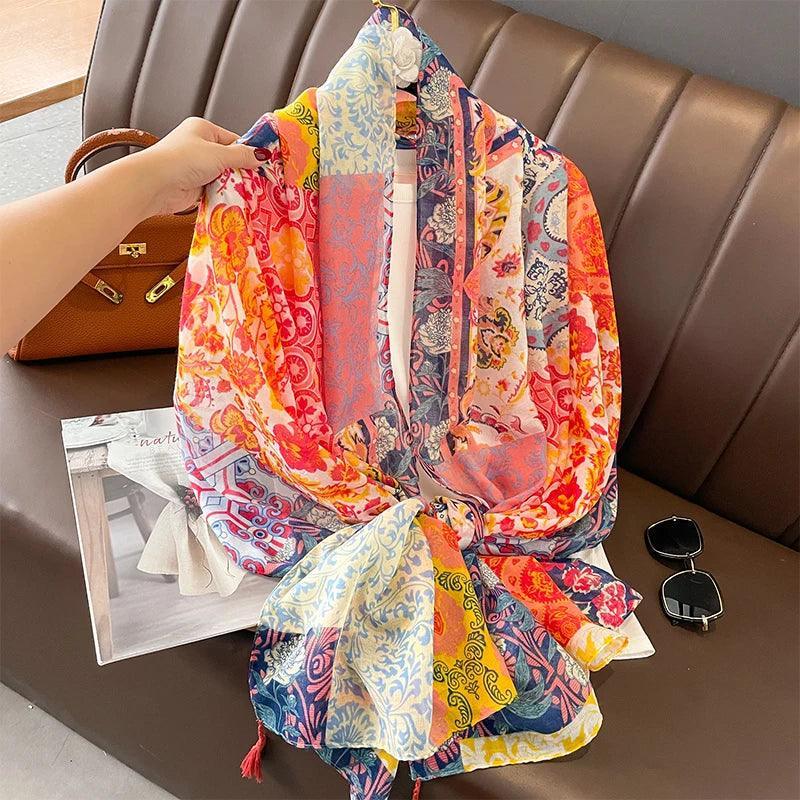 64 Foulards en Coton Look Décontracté et Chic - foulard GoHappy