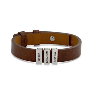Bracelet en cuir personnalisable avec gravure - bracelet personnalisable GoHappy