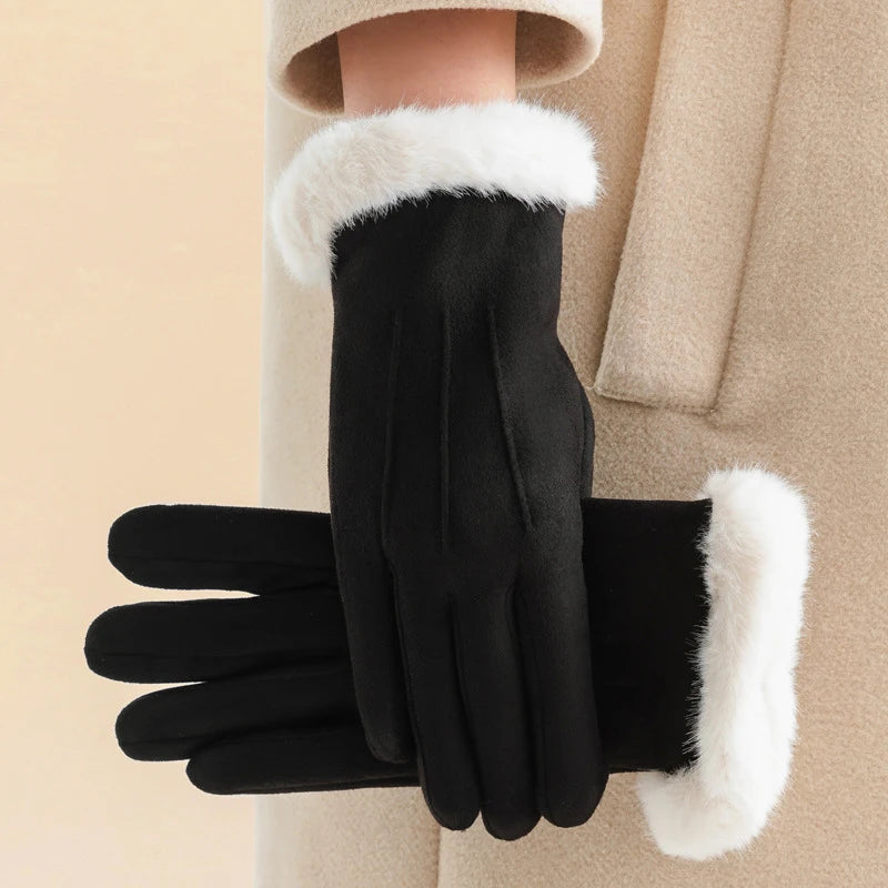 Gants Hiver Fausse Fourrure Compatibles Smartphone