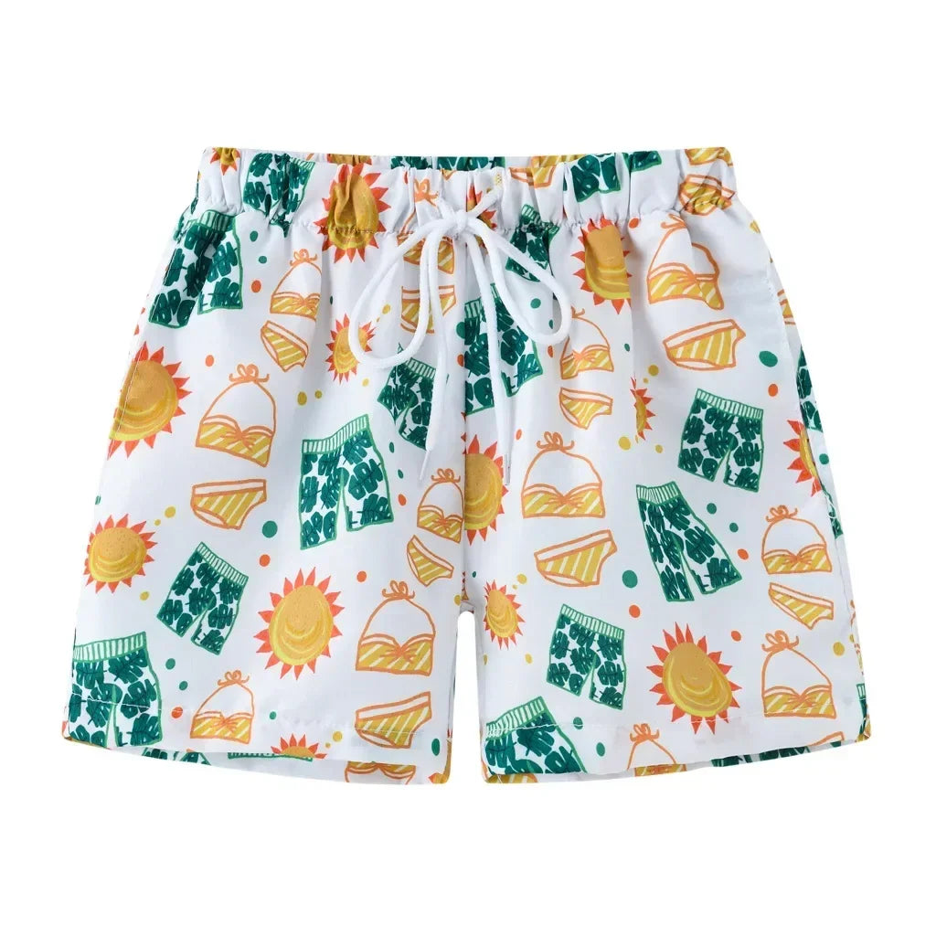 Short Bain Enfant Garçon Imprimé Coloré Plage Été 2 à 8 Ans - boxer de bain GoHappy
