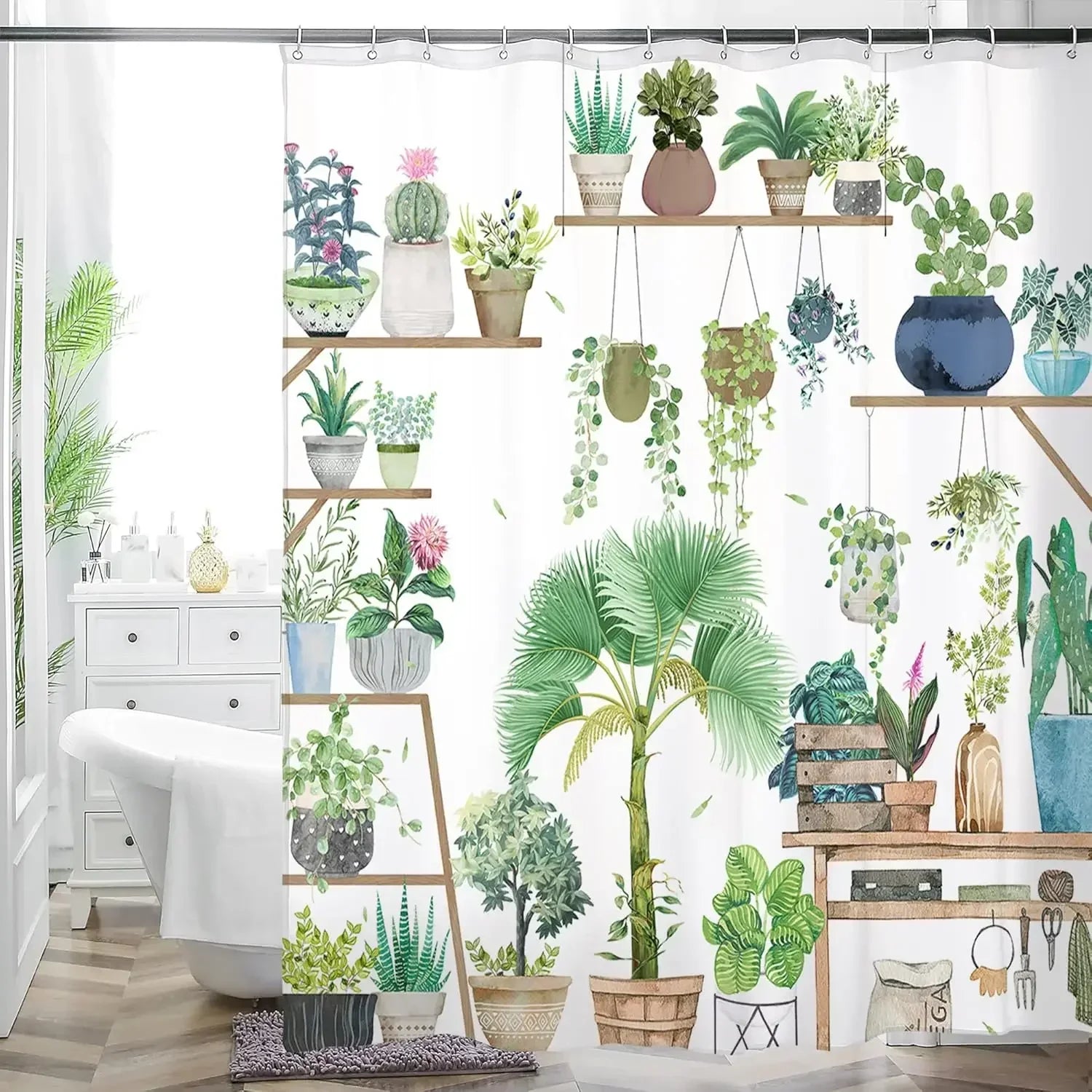 Rideau Douche Inspirant Nature Plantes 26 Designs Multi-Tailles - rideaux de douche GoHappy