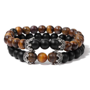 Bracelet multicouche en pierres naturelles pour hommes – Onyx, lave & hématite - Bijou Bracelet GoHappy