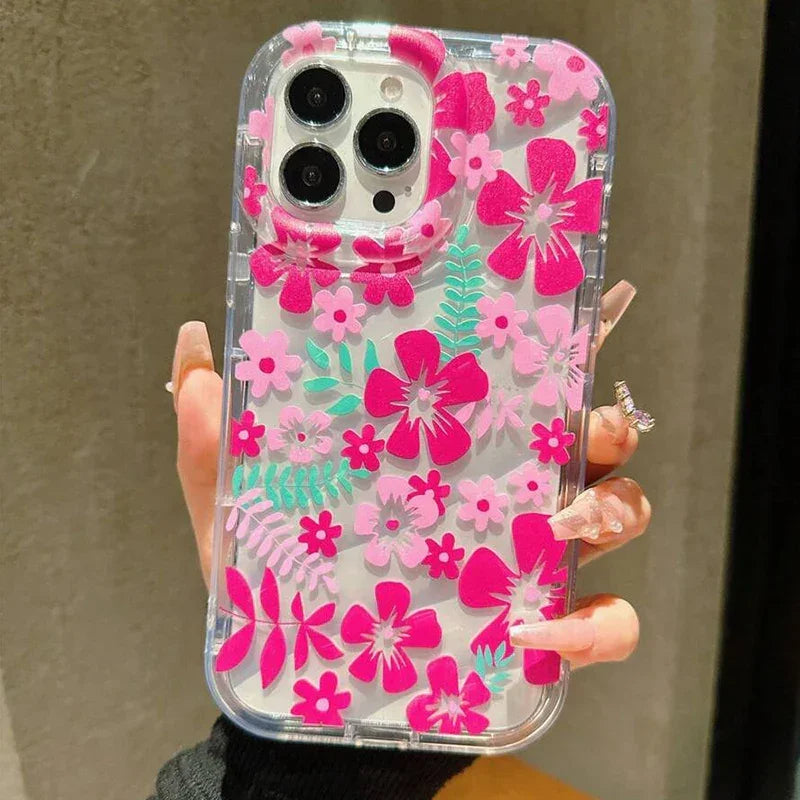 Coque iPhone 7 Ă  16 - Floral Summer Pink Transparente et Anti-rayures