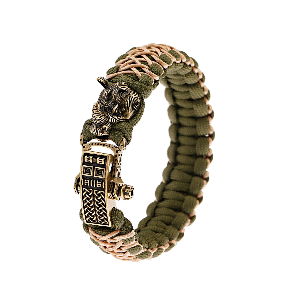 Bracelet Homme Viking Nordique Tressé Main Crâne Punk Antique - GoHappy France
