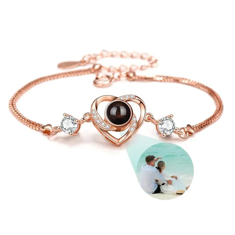 Bracelet Photo Gravé Projection Personnalisable - bracelets personnalisés GoHappy