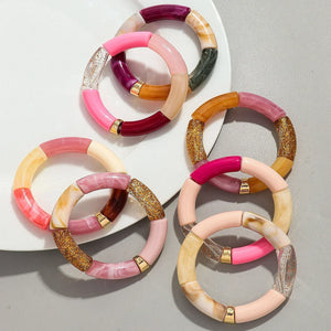 Bracelets acryliques bohème femme – 28 modèles colorés à mixer - Bijou Bracelet GoHappy