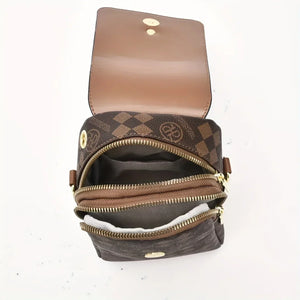 Petit Sac Téléphone Crossbody Rétro Imprimé Damier 2 Coloris - Sacs à bandoulière GoHappy