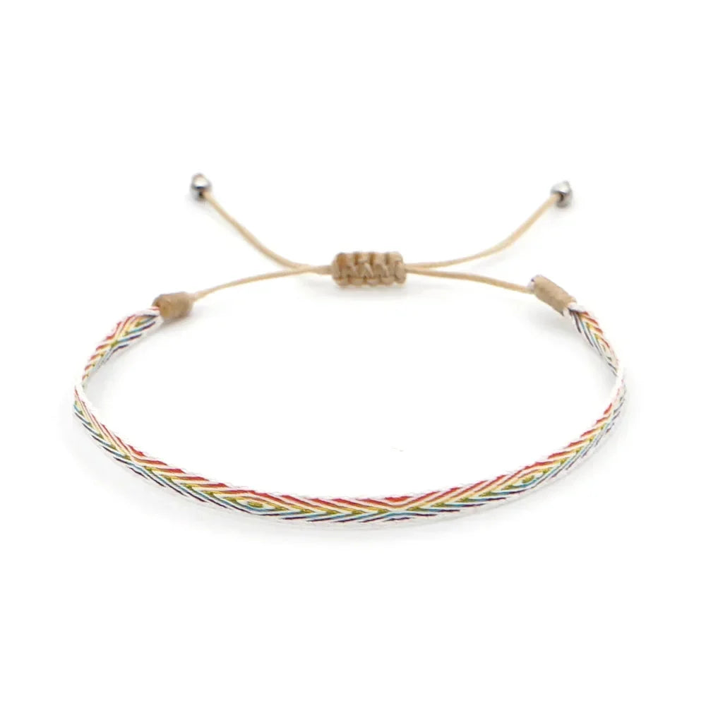 Bracelet Tissé Main Colombie Motifs Ethniques Bohème Amitié - bracelets tissés GoHappy