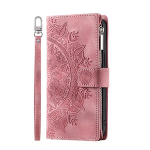 Protection iPhone Mandala Zip Portefeuille Cuir Gaufré Porte-Cartes - Coques pour téléphones portables GoHappy