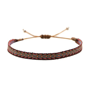 Bracelet Tissé Main Colombie Motifs Ethniques Bohème Amitié - bracelets tissés GoHappy