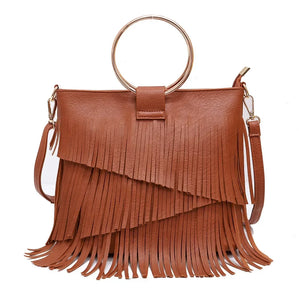 Sac à Franges Bohème : Anse Cercle Dorée Tendance | GoHappy - Sac à main GoHappy
