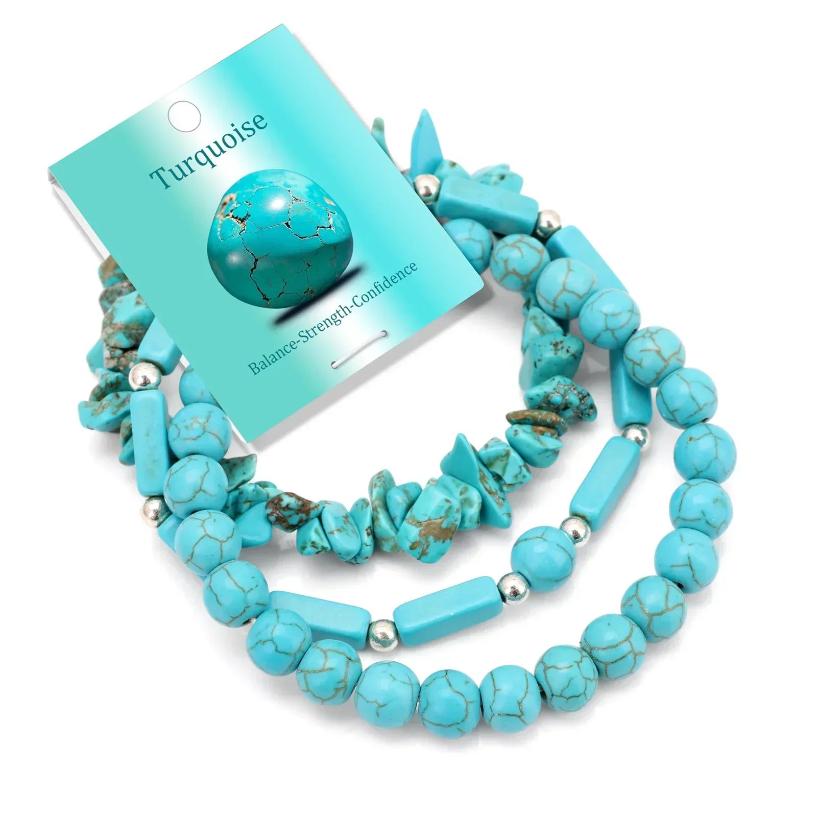 Bracelets Pierres Naturelles Empilables Set 3-5 Bohème 19cm - bracelets en pierres femme GoHappy