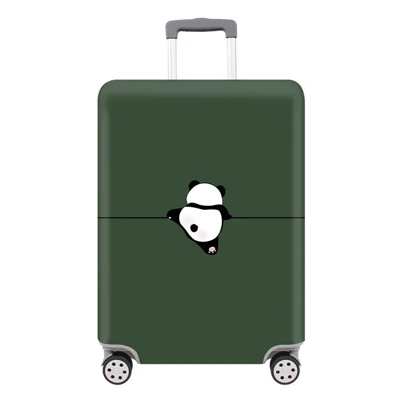 housse valise verte motif panda accessoire voyage protection bagage GoHappy France