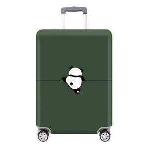 housse valise verte motif panda accessoire voyage protection bagage GoHappy France