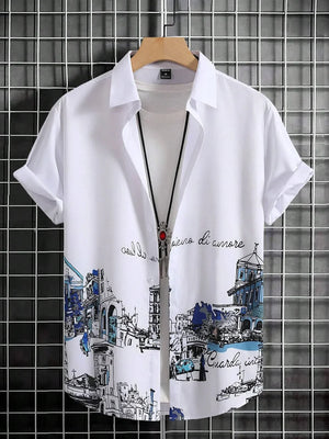Chemises imprimées Palmiers homme été style décontracté vacances - chemise homme GoHappy