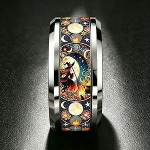 Moon Witch bague acier inoxydable lune sorcière - bague femme GoHappy