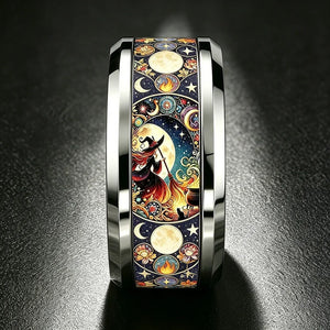 Moon Witch bague acier inoxydable lune sorcière - bague femme GoHappy
