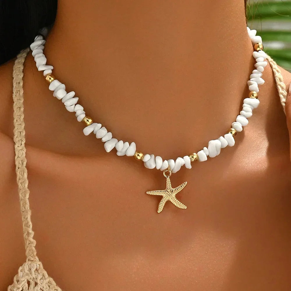 Ocean Charm collier femme coquillage bohème chic - collier GoHappy