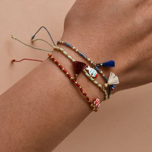 Bracelet femme boho perles Miyuki pompon coloré - bracelet perles GoHappy