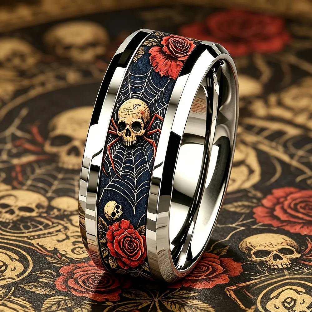 Dark Tales bague unisexe 8 mm 6 motifs