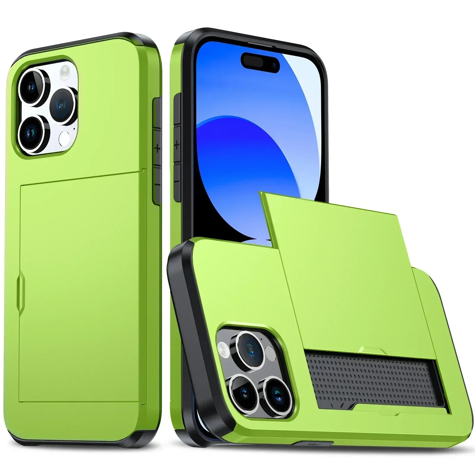 Coque iPhone toutes versions du 16 au 11 avec porte-cartes caché