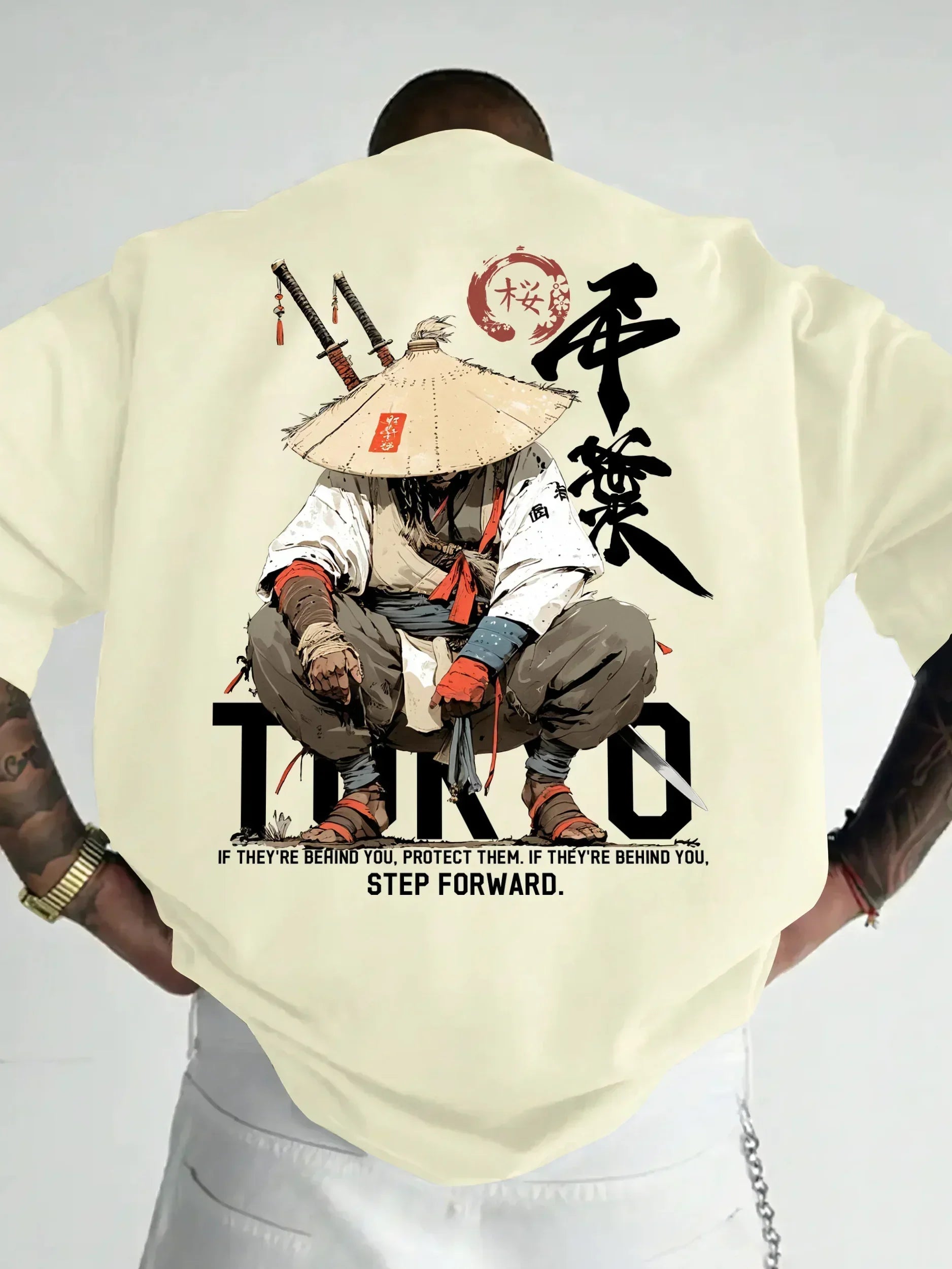 t-shirt homme design samouraï Tokyo citation tendance GoHappy.fr