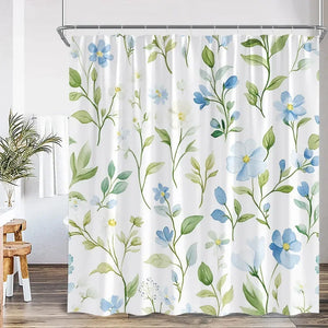 Rideau Douche Moderne Floral Polyester 11 Tailles + Crochets - rideau de douche GoHappy