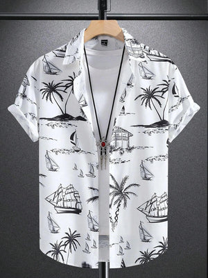 Chemises imprimées Palmiers homme été style décontracté vacances - chemise homme GoHappy