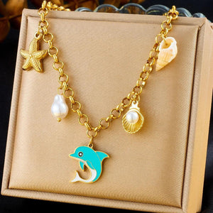 Colliers Costa Luz soleil coquillage perles dorées - colliers GoHappy